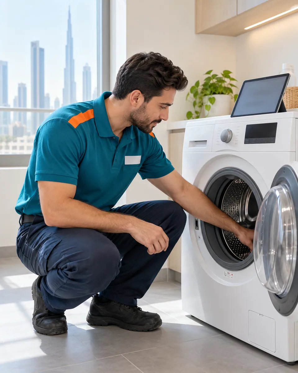 Miele washer dryer repair service request in Dubai